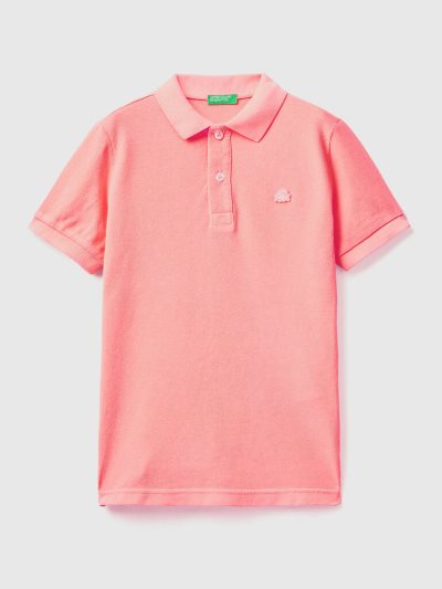 Benetton Organic Katoenen Short Sleeve Polos Kinderen Roze | BE888142