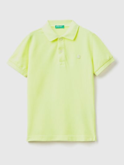 Benetton Organic Katoenen Short Sleeve Polos Kinderen Geel | BE995007