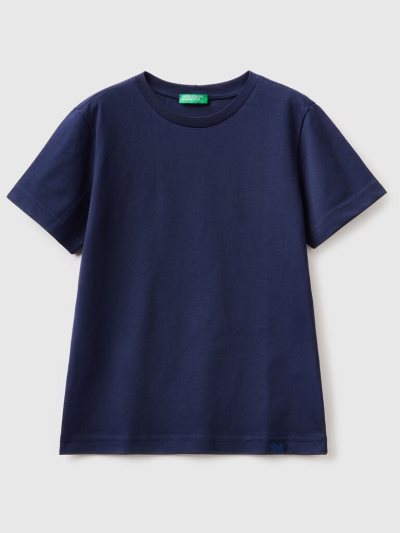 Benetton Organic Katoenen Short Sleeve T-shirts Kinderen Donkerblauw | BE223527