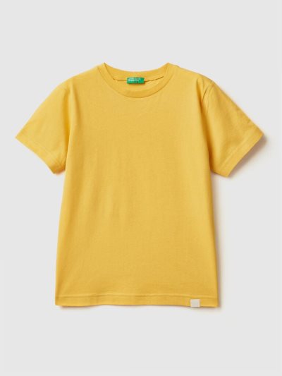 Benetton Organic Katoenen Short Sleeve T-shirts Kinderen Geel | BE277661