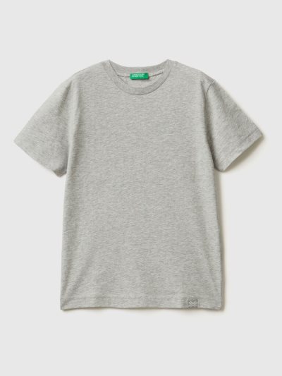 Benetton Organic Katoenen Short Sleeve T-shirts Kinderen Lichtgrijs | BE518406