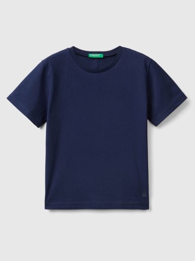 Benetton Organic Katoenen Short Sleeve T-shirts Kinderen Donkerblauw | BE790307