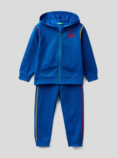 Benetton Organic Katoenen Sweat Trainingspak Kinderen Blauw | BE476035