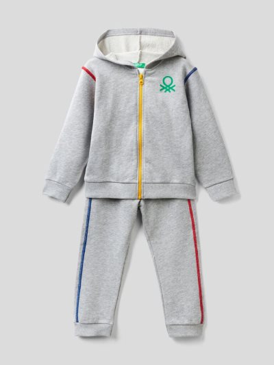 Benetton Organic Katoenen Sweat Trainingspak Kinderen Grijs | BE972214