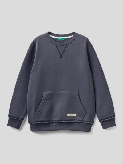 Benetton Organic Katoenen Sweatshirt Kinderen Donkerblauw | BE473034