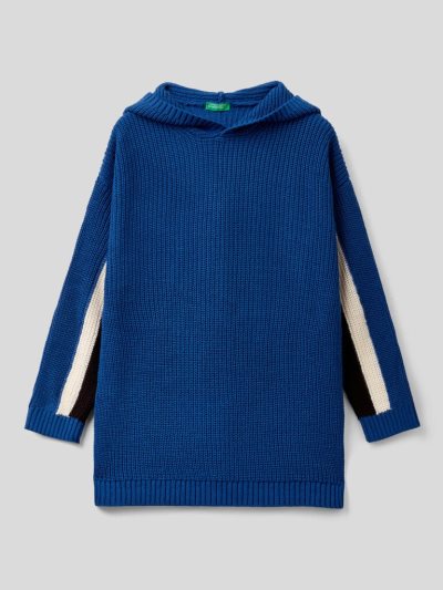 Benetton Oversized Hood Truien Kinderen Blauw | BE792746