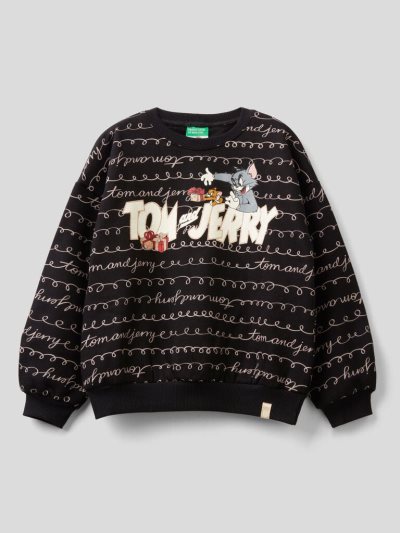 Benetton Oversized Tom & Jerry Sweatshirt Kinderen Zwart | BE532064