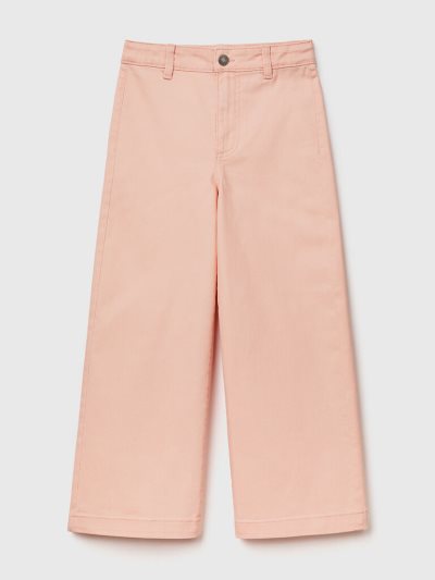 Benetton Palazzo Stretch Katoenen Broek Kinderen Roze | BE748464