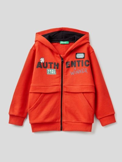 Benetton Patch Hoodie Kinderen Rood | BE682463