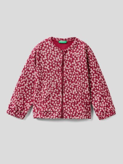 Benetton Pattern Print Zip Sweatshirt Kinderen Plum | BE369838