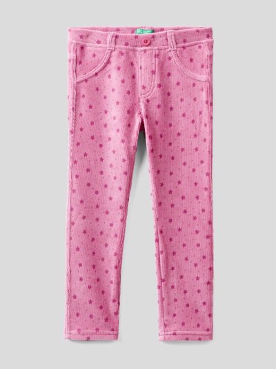 Benetton Patterned Chenille Jeggings Kinderen Cyclamen | BE830457