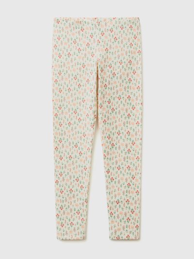 Benetton Patterned Print Leggings Kinderen Wit | BE107538