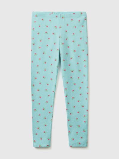 Benetton Patterned Print Leggings Kinderen Aqua | BE731747