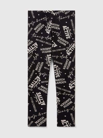 Benetton Patterned Print Leggings Kinderen Zwart | BE812599