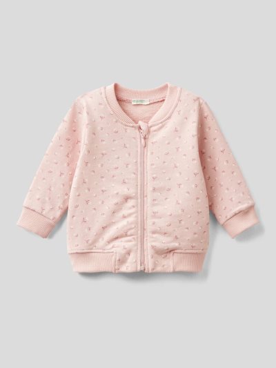 Benetton Patterned Pure Organic Katoenen Sweatshirt Kinderen Roze | BE615357