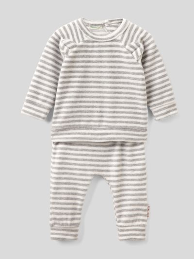 Benetton Patterned Set Viscose Blend Dungarees Kinderen Lichtgrijs | BE768248