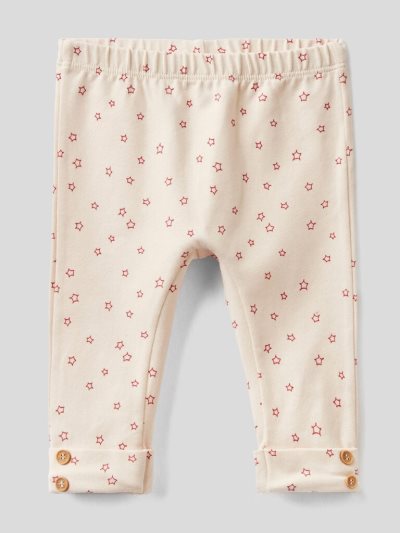 Benetton Patterned Stretch Katoenen Leggings Kinderen Beige | BE321136