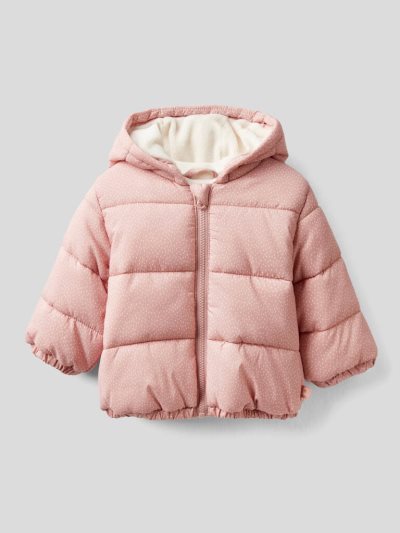 Benetton Patterned Zip And Hood Jassen Kinderen Roze | BE538659