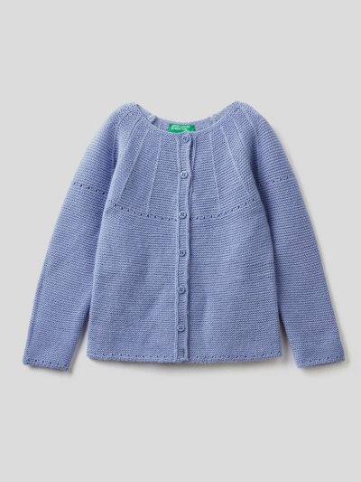 Benetton Perforated Details Cardigan Kinderen Lilac | BE556646