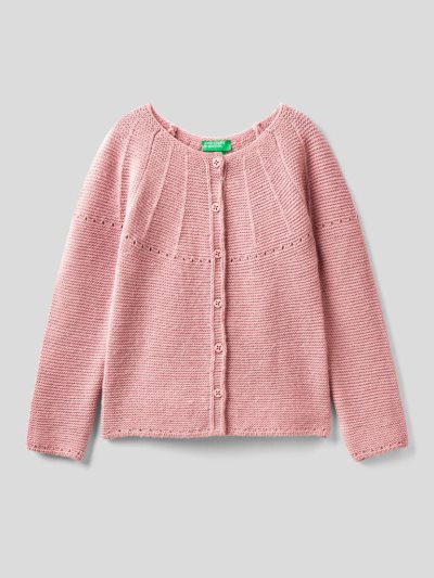 Benetton Perforated Details Cardigan Kinderen Mauve | BE591117