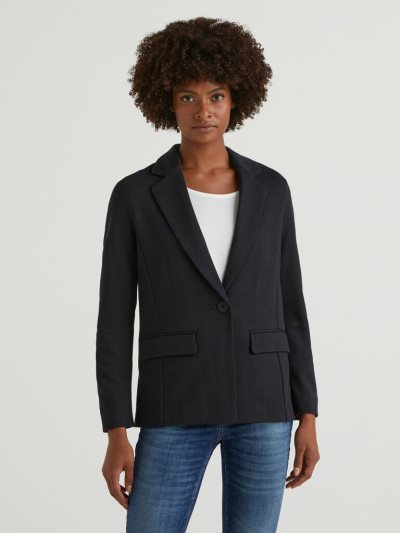 Benetton Pockets Fitted Blazer Dames Zwart | BE282069