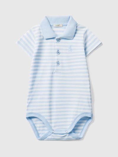 Benetton Polo Bodysuit Stretch Katoenen Bodysuits Kinderen Blauw | BE741779