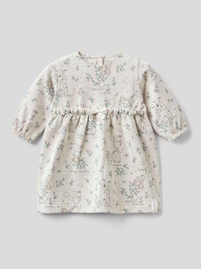 Benetton Princess Print Jurken Kinderen Wit | BE646785