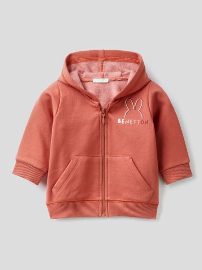 Benetton Print On The Pocket Hoodie Kinderen Bruin | BE521133