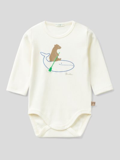 Benetton Print Organic Katoenen Bodysuits Kinderen Wit | BE297376