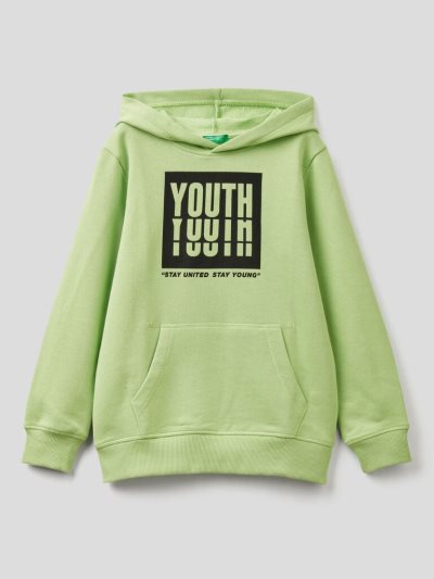 Benetton Printed Hoodie Kinderen Lime | BE742555