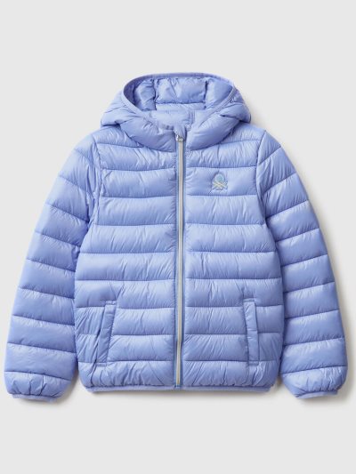 Benetton Puffer Hood Light Jackets Kinderen Periwinkle | BE289170