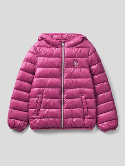 Benetton Puffer Hood Light Jackets Kinderen Cyclamen | BE773739