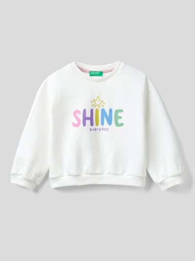 Benetton Pullover Print Sweatshirt Kinderen Wit | BE952166