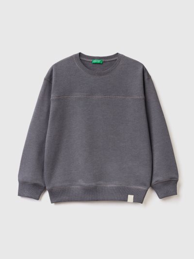 Benetton Pullover Recycled Fabric Sweatshirt Kinderen Donkergrijs | BE211235