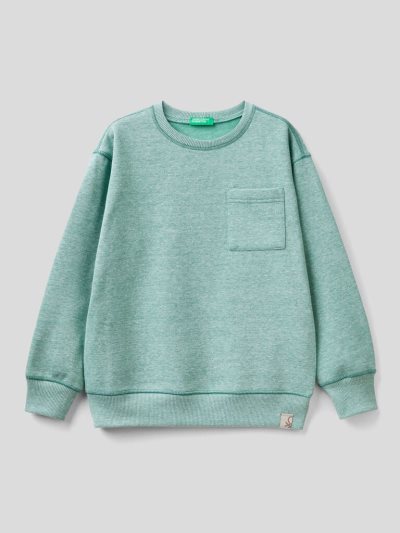 Benetton Pullover Recycled Fabric Sweatshirt Kinderen Lichtblauw | BE777593