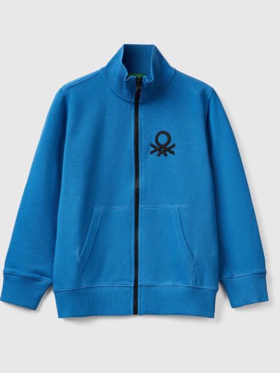 Benetton Pure Katoenen Zip Sweatshirt Kinderen Blauw | BE367090