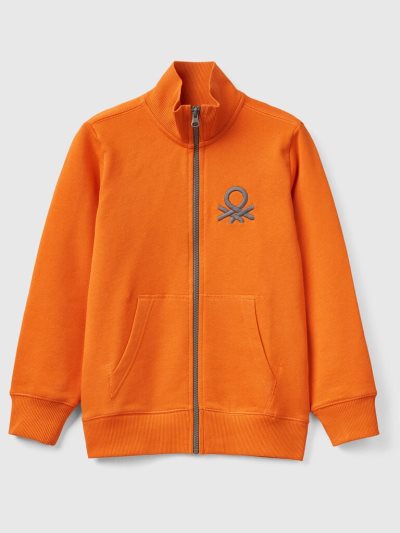 Benetton Pure Katoenen Zip Sweatshirt Kinderen Oranje | BE395868