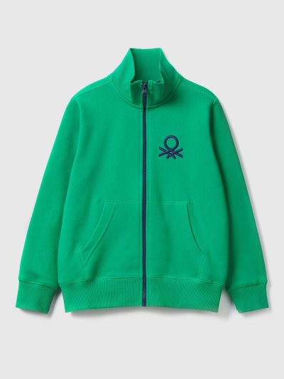 Benetton Pure Katoenen Zip Sweatshirt Kinderen Groen | BE452946