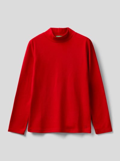 Benetton Pure Organic Katoenen Long Sleeve T-shirts Kinderen Rood | BE098886