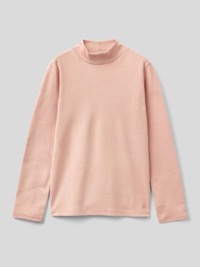 Benetton Pure Organic Katoenen Long Sleeve T-shirts Kinderen Roze | BE105977