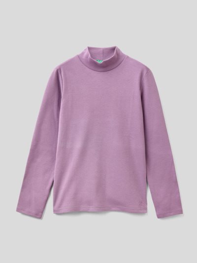 Benetton Pure Organic Katoenen Long Sleeve T-shirts Kinderen Lilac | BE577814