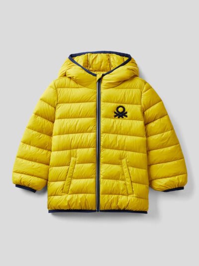 Benetton Rain Defender Hood Light Jackets Kinderen Mosterdgeel | BE977501