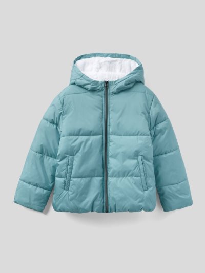 Benetton Rain Defender Hood Padded Jackets Kinderen Lichtblauw | BE637309