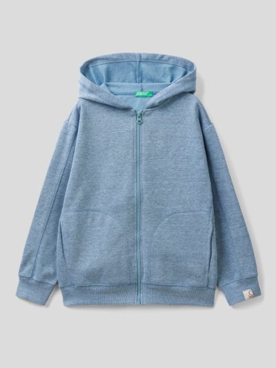 Benetton Recycled Fabric Hoodie Kinderen Blauw | BE345891