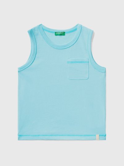 Benetton Recycled Fabric Pocket Tanktop Kinderen Blauw | BE622738