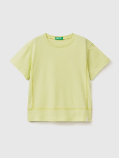 Benetton Recycled Fabric Short Sleeve T-shirts Kinderen Geel | BE703663