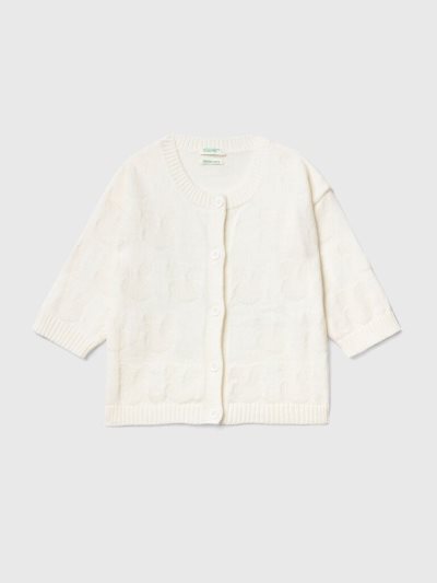 Benetton Recycled Katoenen Blend Cardigan Kinderen Wit | BE482202