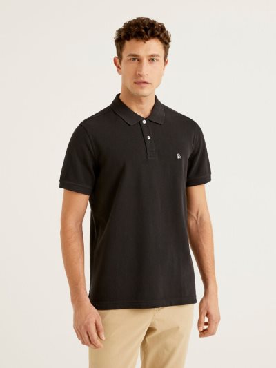 Benetton Regular Fit Short Sleeve Polos Heren Zwart | BE936329