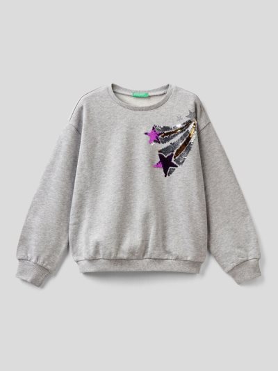 Benetton Reversible Sequins Sweatshirt Kinderen Grijs | BE938788