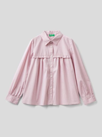 Benetton Rouches On The Yoke Overhemd Kinderen Roze | BE579150